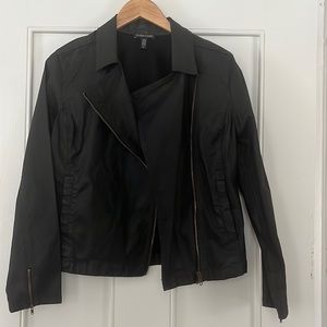 Eileen Fisher waxed cotton moto jacket